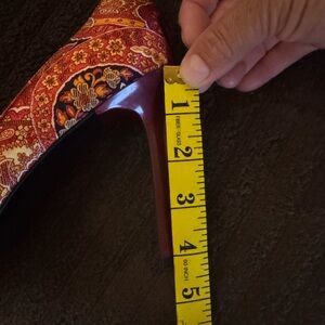 Red and Gold Patterned Heels